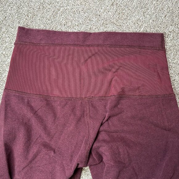 Lululemon Dark Maroon Red Mesh Detailed Yoga / Pilates Leggings Size 6 - Picture 4 of 4